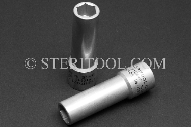 #10647 - 9/16" x 1/2 DR Stainless Steel Deep Socket. 1/2 dr, 1/2dr, 1/2-dr, deep, stainless steel, socket