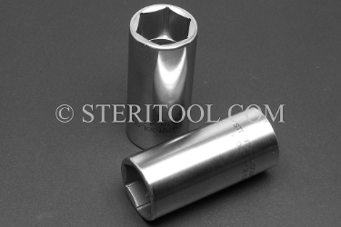 #10654 - 1" x 1/2 DR Stainless Steel Deep Socket. 1/2 dr, 1/2dr, 1/2-dr, deep, stainless steel, socket