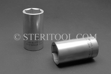 #10658 - 1-1/4" x 1/2 DR Stainless Steel Deep Socket. 1/2 dr, 1/2dr, 1/2-dr, deep, stainless steel, socket