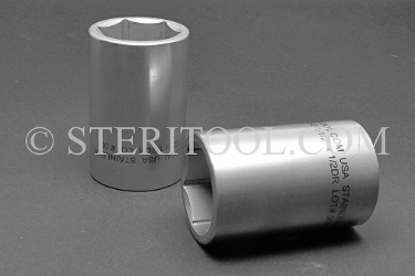 #10662 - 1-1/2" x 1/2 DR Stainless Steel Deep Socket. 1/2 dr, 1/2dr, 1/2-dr, deep, stainless steel, socket