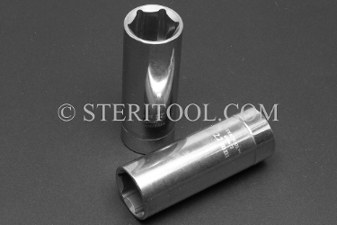 #10673 - 22mm x 1/2 DR Stainless Steel Deep Socket. 1/2 dr, 1/2dr, 1/2-dr, deep, stainless steel, socket