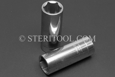 #10674 - 23mm x 1/2 DR Stainless Steel Deep Socket. 1/2 dr, 1/2dr, 1/2-dr, deep, stainless steel, socket