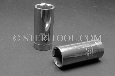 #10678 - 27mm x 1/2 DR Stainless Steel Deep Socket. 1/2 dr, 1/2dr, 1/2-dr, deep, stainless steel, socket