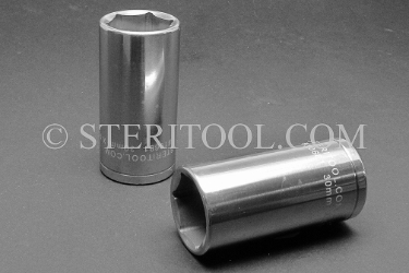 #10681 - 30mm x 1/2 DR Stainless Steel Deep Socket. 1/2 dr, 1/2dr, 1/2-dr, deep, stainless steel, socket
