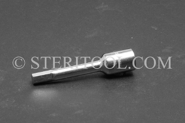#10751 - 5.5mm Hex X 1/4 DR Stainless Steel Bit, 2-1/4"(57mm) OAL. 1/4 dr, 1/4dr, 1/4-dr, hex, bit, stainless steel