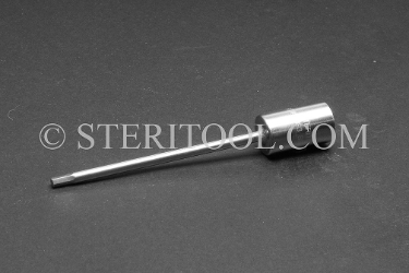 #10893_SP4 - 3mm Hex x 3/8 DR Stainless Steel Bit, 4"(100mm) OAL. 3/8dr, 3/8 dr, 3/8-dr, hex, stainless steel, bit, allen