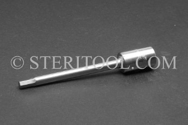 #10895_SP4 - 5mm Hex x 3/8 DR Stainless Steel Bit, 4"(100mm) OAL. 3/8dr, 3/8 dr, 3/8-dr, hex, stainless steel, bit, allen