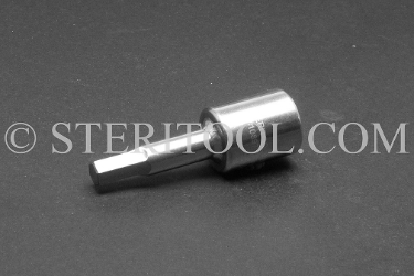 #10897 - 7mm Hex x 3/8 DR Stainless Steel Bit. 3/8 dr, 3/8dr, 3/8-dr, hex, bit, staInless steel