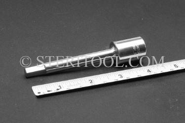 #10897_SP4 - 7mm Hex x 3/8 DR Stainless Steel Bit, 4"(100mm) Shaft. 3/8dr, 3/8 dr, 3/8-dr, hex, stainless steel, bit, allen