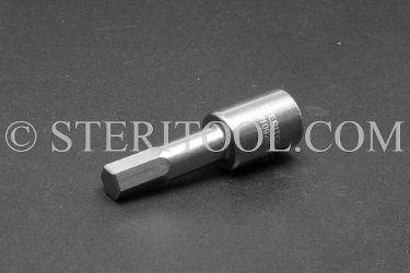 #10920 - 3/8" Hex x 3/8 DR Stainless Steel Bit. 3/8 dr, 3/8dr, 3/8-dr, hex, bit, staInless steel