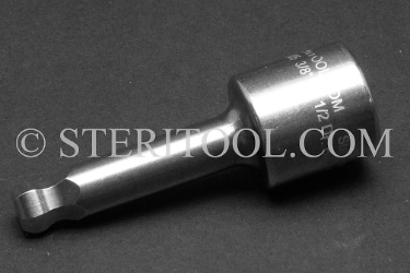 #10965 - 3/8" Ball Hex x 1/2 DR Stainless Steel Bit. 1/2 dr, 1/2dr, 1/2-dr, ball hex, bit, staInless steel