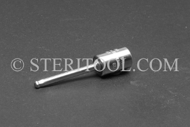 #10978 - 3.5mm Ball Hex x 1/4 DR Stainless Steel Bit, 2-1/4" OAL. 1/4 dr, 1/4dr, 1/4-dr, ball hex, bit, staInless steel