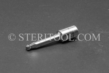 #10981 - 5.0mm Ball Hex x 1/4 DR Stainless Steel Bit, 2-1/4" OAL. 1/4 dr, 1/4dr, 1/4-dr, ball hex, bit, staInless steel