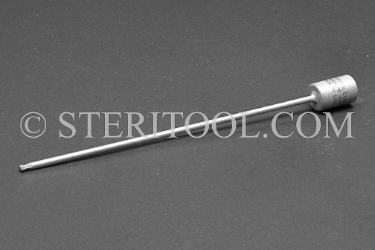 #10988SP6 - 3/32" Ball Hex x 1/4 DR Stainless Steel Bit, 6" OAL.  1/4 dr, 1/4dr, 1/4-dr, ball hex, bit, staInless steel
