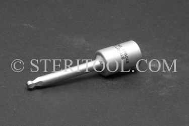 #10991 - 9/64" Ball Hex x 1/4 DR Stainless Steel Bit, 2-1/4" OAL. 1/4 dr, 1/4dr, 1/4-dr, ball hex, bit, staInless steel