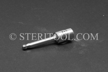 #10993 - 3/16" Ball Hex x 1/4 DR Stainless Steel Bit, 2-1/4" OAL. 1/4 dr, 1/4dr, 1/4-dr, ball hex, bit, staInless steel