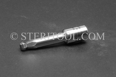 #10995 - 1/4" Ball Hex x 1/4 DR Stainless Steel Bit, 2-1/4" OAL. 1/4 dr, 1/4dr, 1/4-dr, ball hex, bit, staInless steel