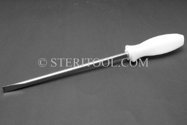 #11204 - 5/16"(8mm) Stainless Steel Screwdriver. Nylon Handle. 11.25" OAL.Shaft 7". screwdriver, parallel, flat head, slotted, stainless steel