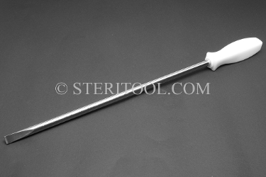 #11205SP12 - 3/8" Stainless Steel Screwdriver, Nylon Handle, 12"(300mm) Shaft, 16.25"(406mm) OAL. parallel, paralel, flat, slot, screwdriver, stainless