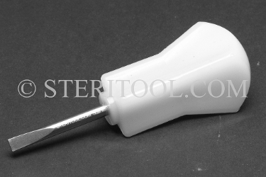 #11215 - 3/16"(4.7mm) Stainless Steel Stubby Screwdriver with Nylon Handle. 3.75"(94mm) OAL. screwdriver, parallel, flat head, slotted, stainless steel