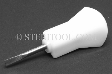 #11215_SP_025 - 3/16"(4.7mm) Stainless Steel Stubby Screwdriver with Nylon Handle. 3.75"(94mm) OAL. Special Thickness 0.025" screwdriver, parallel, flat head, slotted, stainless steel