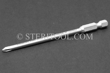 #11270 - Phillips #0 x 4"(100mm) OAL Stainless Steel Power Bit. screwdriver, phillips, philips, stainless steel