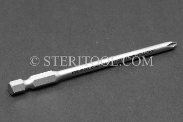 #11271 - Phillips #1 x 4"(100mm) OAL Stainless Steel Power Bit. screwdriver, phillips, philips, stainless steel