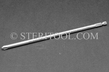 #11282 - Phillips #2 x 8"(200mm) OAL Stainless Steel Power Bit. screwdriver, phillips, philips, stainless steel