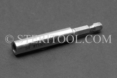 #11301 - Magnetic Stainless Steel Bit Holder. 1/4dr, 1/4-dr, 1/4 dr, bit holder, magnetic, stainless steel