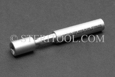 #11302 - 1/4 DR Stainless Steel Magnetic Bit Holder. bit holder, magnetic, stainless steel