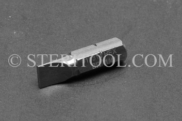 #11314 - 1/4" Parallel (slot) Screwdriver x 1"(25mm) OAL Stainless Steel Bit for Bit Holders. hex bit, bit holder, stainless steel