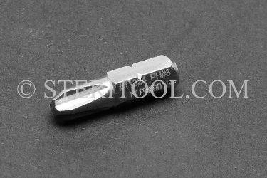 #11324 - Phillips #3 x 1"(25mm) OAL Stainless Steel Bit for Bit Holders. phillips, philips, bit holder, stainless steel
