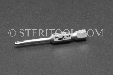 #11325 - Phillips #0 x 2"(50mm) OAL Stainless Steel Bit for Bit Holders. phillips, philips, bit holder, stainless steel