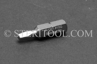 #11331 - #1 Square x 1"(25mm) OAL Stainless Steel Bit for Bit Holders. robertson, square, bit, stainless steel