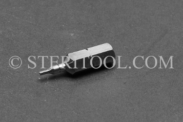 #11350 - 1.0mm Hex x 1"(25mm) OAL Stainless Steel Bit for Bit Holders. hex bit, bit holder, stainless steel