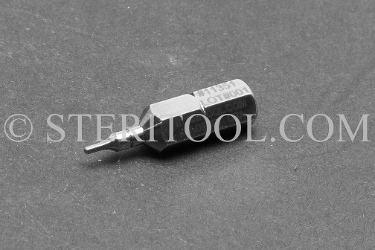 #11351 - 1.1mm Hex x 1"(25mm) OAL Stainless Steel Bit for Bit Holders. hex bit, bit holder, stainless steel