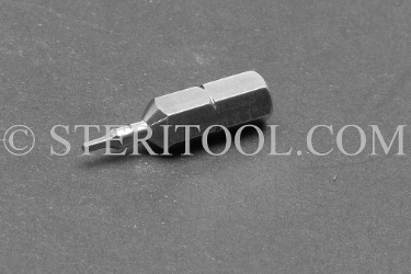 #11352 - 1.2mm Hex x 1"(25mm) OAL Stainless Steel Bit for Bit Holders. hex bit, bit holder, stainless steel