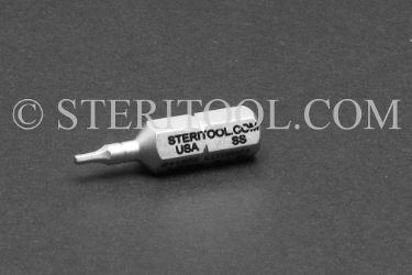 #11353 - 1.3mm Hex x 1"(25mm) OAL Stainless Steel Bit for Bit Holders. hex bit, bit holder, stainless steel