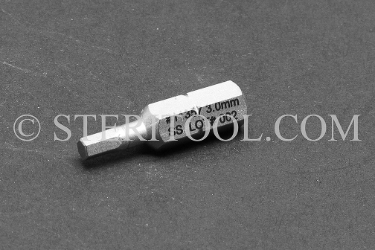 #11357 - 3.0mm Hex x 1"(25mm) OAL Stainless Steel Bit for Bit Holders. hex bit, bit holder, stainless steel