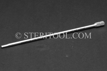 #11357_SP6 - 3.0mm Hex x 6"(150mm) OAL Stainless Steel Bit. hex, bit, driver, screwdriver, stainless steel, allen