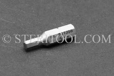 #11358 - 3.5mm Hex x 1"(25mm) OAL Stainless Steel Bit for Bit Holders. hex bit, bit holder, stainless steel