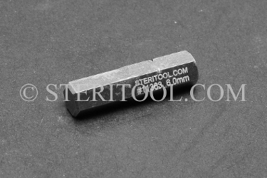 #11363 - 6.0mm Hex x 1"(25mm) OAL Stainless Steel Bit for Bit Holders. hex bit, bit holder, stainless steel