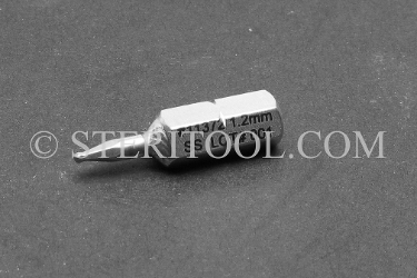 #11370 - 1.0mm Ball Hex x 1"(25mm) OAL Stainless Steel Bit for Bit Holders. ball hex bit, bit holder, stainless steel