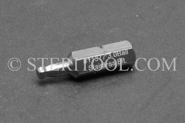 #11377 - 3.0mm Ball Hex x 1"(25mm) OAL Stainless Steel Bit for Bit Holders. ball hex bit, bit holder, stainless steel