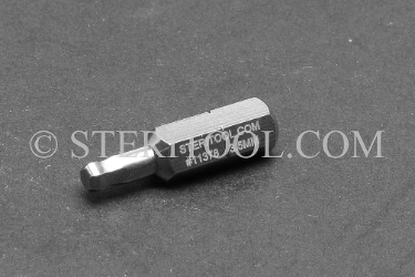 #11378 - 3.5mm Ball Hex x 1"(25mm) OAL Stainless Steel Bit for Bit Holders. ball hex bit, bit holder, stainless steel