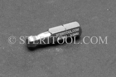 #11381 - 5.0mm Ball Hex x 1"(25mm) OAL Stainless Steel Bit for Bit Holders. ball hex bit, bit holder, stainless steel