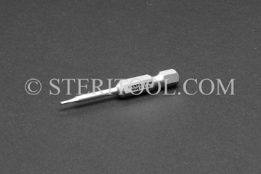 #11391 - 1.1mm Hex x 2"(50mm) OAL Stainless Steel Power Bit. hex bit, power bit, stainless steel