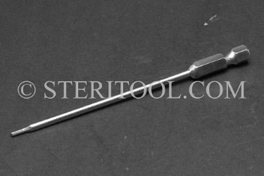 #11414 - 1.5mm Hex x 4"(100mm) OAL Stainless Steel Power Bit. hex bit, power bit, stainless steel