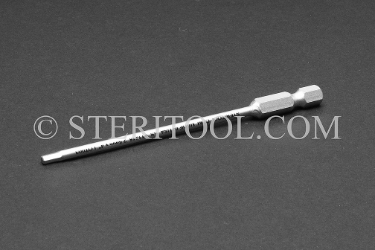 #11416 - 2.5mm Hex x 4"(100mm) OAL Stainless Steel Power Bit. hex bit, power bit, stainless steel