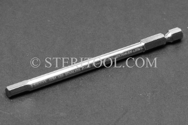 #11422 - 5.5mm Hex x 4"(100mm) OAL Stainless Steel Power Bit. hex bit, power bit, stainless steel